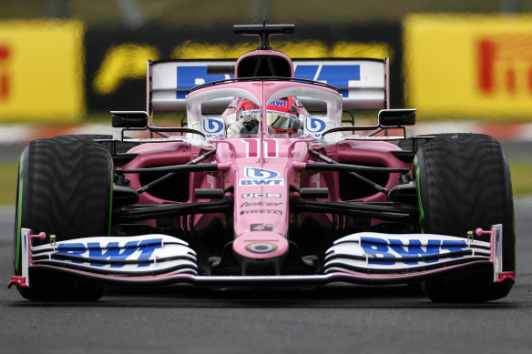 Perez in action for Racing Point at the recent Hungarian Grand Prix.