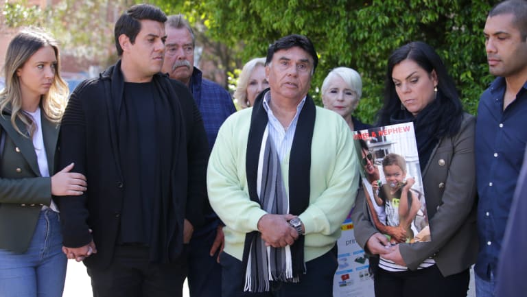 The Vieira family speaking to the media outside St George Hospital last month.