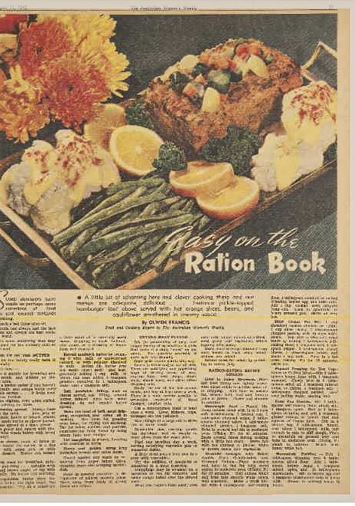 Easy on the Ration Book: an Australian Women’s Weekly page from 1945.