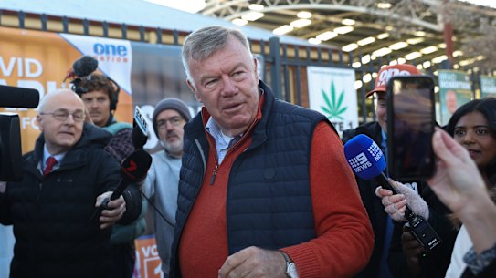 One Nation candidate David Farley in Albury on Saturday morning.