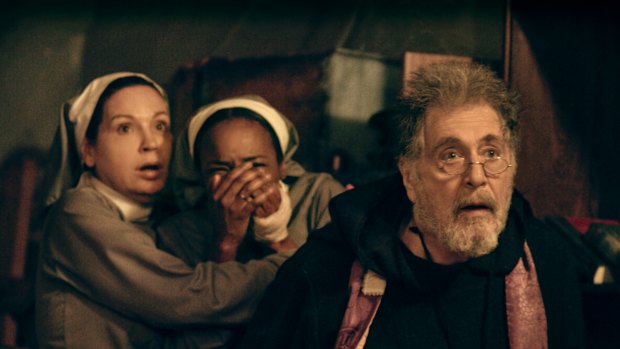 Al Pacino plays Father Theophilus Riesinger in The Ritual.