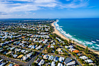 Coastline at Dicky Beach in Caloundra on Queensland's Sunshine coast