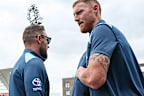 England coach Brendon McCullum and Ben Stokes.