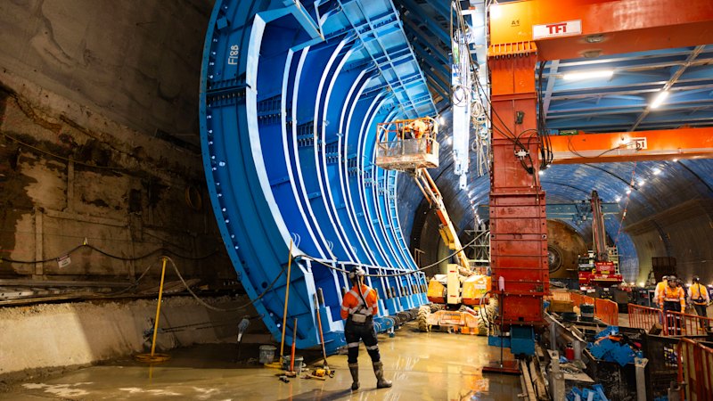 How a bunker-like cavern holds Sydney’s largest metro train station down