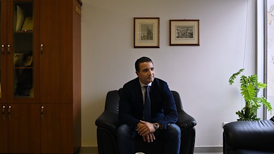 Australian citizen and Tripoli Independent MP Ihab Matar at his office in Tropli.