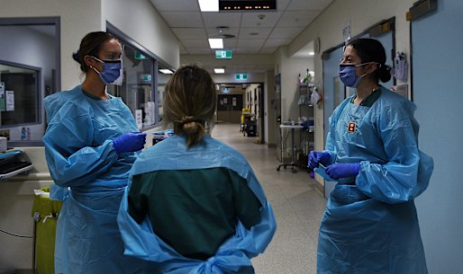 All hospital staff in NSW must now wear masks if they are within 1.5 metres of any patient.