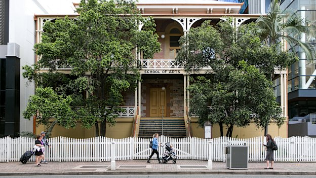 The 1860s-era Brisbane School of Arts building is being restored by Brisbane City Council, overseen by councillor Peter Matic.