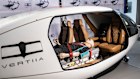 A cabin mock-up with a patient in  AMSL Aero’s Vertiia electric air ambulance.