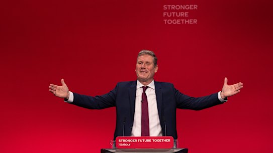 Sir Keir Starmer delivers his keynote speech to the Labour conference. 