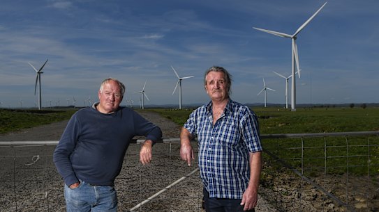 John Zakula (right) and Noel Uren have taken their years-long battle against Bald Hills Wind Farm to the Supreme Court. 