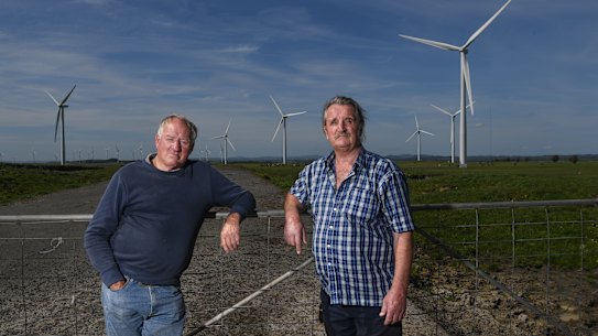 John Zakula (right) and Noel Uren won their years-long battle against Bald Hills Wind Farm.