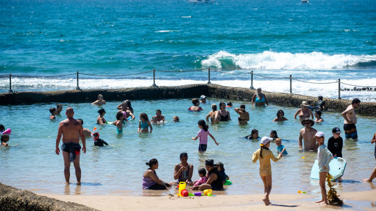 People enjoying the hot weather at Cronulla beach.
