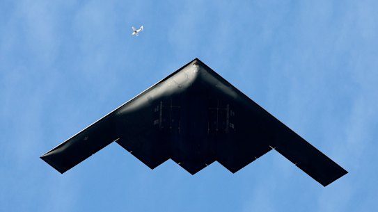 A Northrop Grumman B-2 Stealth Bomber.