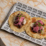 Iftar’s shawarma tacos swapping flatbread for tortillas.