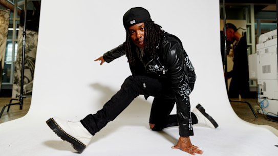 Musician and ‘Pull it up’ singer Gold Fang is ready to return to skinny jeans, wearing Australian brand Ksubi.