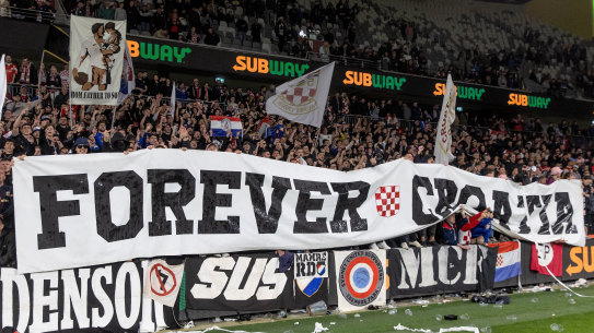 Sydney United fans at the Australia Cup game.