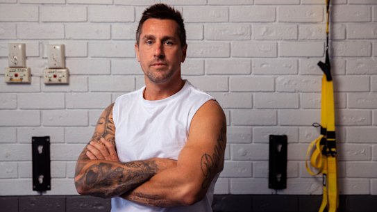 Mitchell Pearce at E-Lab in Waverley after announcing his departure from the NRL to play in France. 