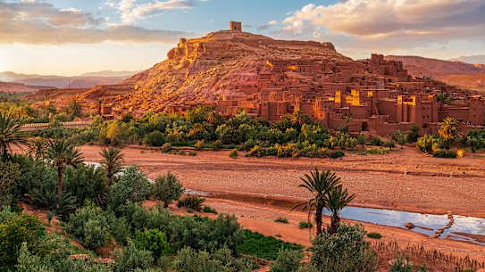 The ancient UNESCO World Heritage-listed village of Ait Benhaddou was built from adobe and raw brick.