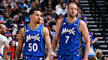 Cole Anthony and Joe Ingles of the Orlando Magic in 2024.