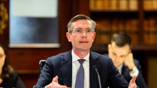 “I’m not Scott Morrison here. I don’t run every single ministry.” Premier Dominic Perrottet during a budget estimates hearing on Wednesday.