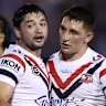 Roosters forwards Brandon Smith and Victor Radley during their time together at the club.