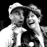 Warren Coleman and Angela Moore before a 1985 season at Belvoir St Theatre.