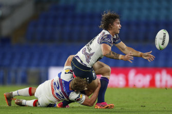 Nicho Hynes was one of the stars for the Storm in their dominating win over the Knights.