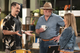 From left, artist Abdul Abdullah with participant Ray and Space 22 host Natalie Bassingthwaighte.