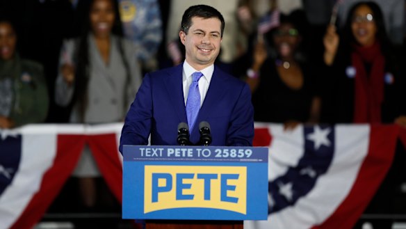 Democratic presidential candidate Pete Buttigieg has a narrow lead in the delegate count in Iowa. 
