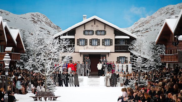 Models wear creations as part of the final Chanel collection designed by the late Karl Lagerfeld at Paris Fashion Week.