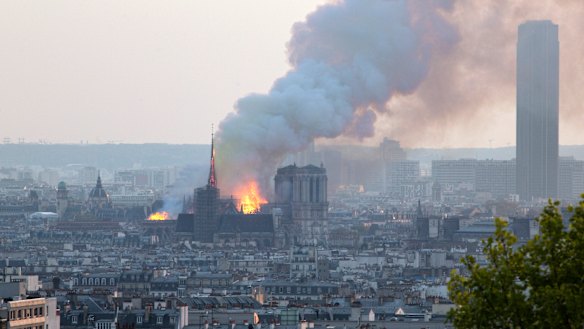 Notre-Dame in flames.