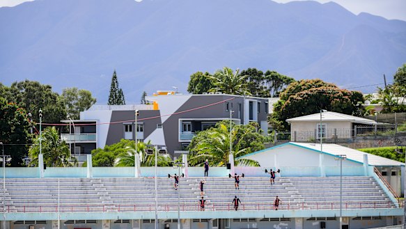 The Wallabies go about their work in New Caledonia during a pre-World Cup camp. 