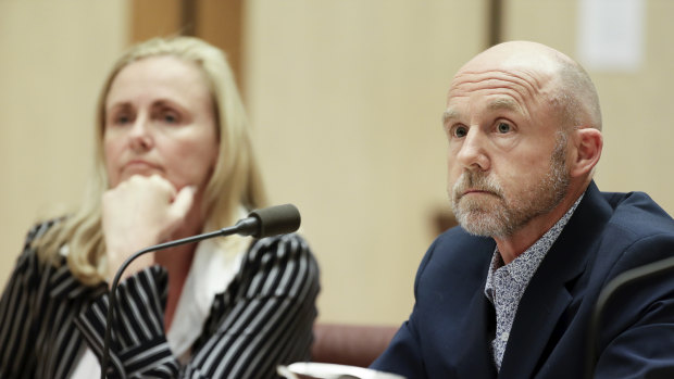 Alicia Atkinson and Tony Alford appear before the parliamentary hearing into franchising in November. 