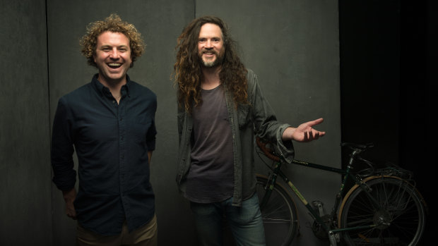 Leon Morton, left, and Cameron Ford, two of the five-man Australian crew behind film The Bikes of Wrath.