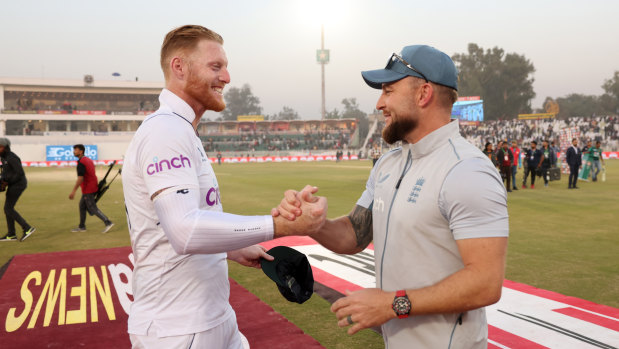 The architects of ‘Bazball’: England captain Ben Stokes and coach Brendan McCullum.