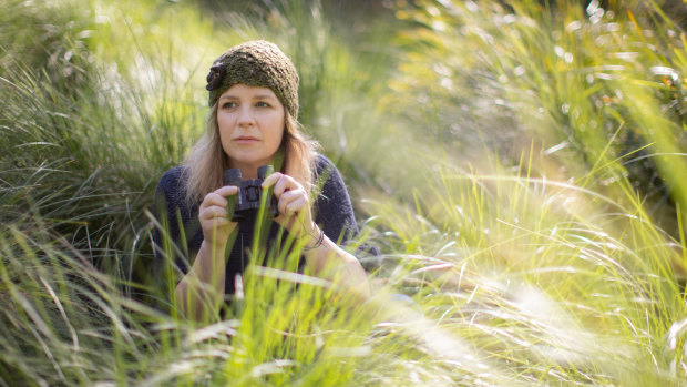 Amateur birdwatcher Emily Gale, one of many Melburnians who have discovered the hobby during lockdown.