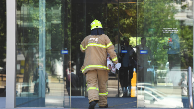 Another firefighter at the South Korean consulate. 