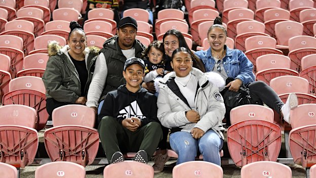 Jarome Luai's family watching on during last week's win against Parramatta at Panthers Stadium.