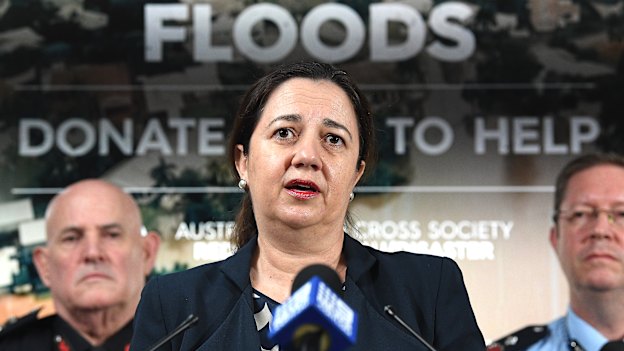 Queensland Premier Annastacia Palaszczuk addresses the media following a Queensland Disaster Management Committee meeting in Brisbane, Wednesday, February 6, 2019 