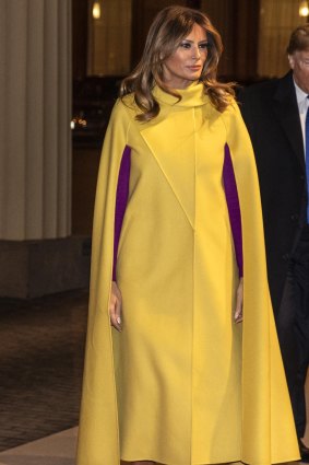 Schlafly's cardigans are echoed through Melania Trump's similarly draped coats.