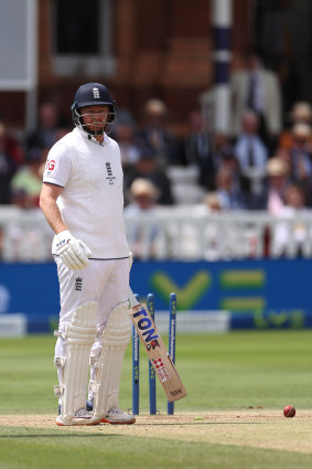 Jonny Bairstow is run out at Lord’s in 2023.