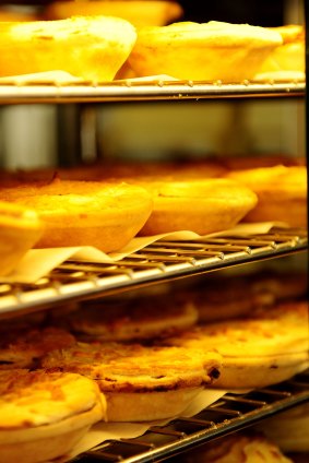 Pies ready at the Braidwood Bakery