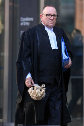 Barrister Geoffrey Steward with his wig outside the County Court.