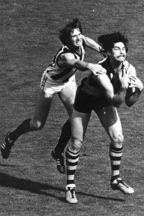 Tiger David Cloke takes a mark during the 1980 Grand Final.