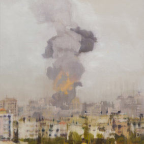 Kate Steven's 'Gaza'. The winning painting features the war-torn city of Gaza.