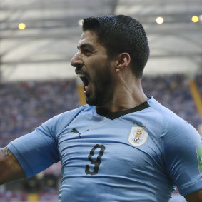 Handful: Uruguay's Luis Suarez will test the Socceroos. 