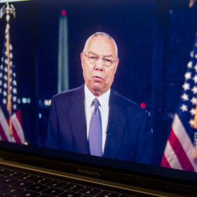 Former US secretary of state Colin Powell endorses Joe Biden during the virtual Democratic National Convention.