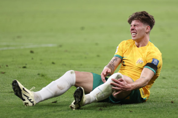 It was a painful night for Socceroos defender Jordan Bos.
