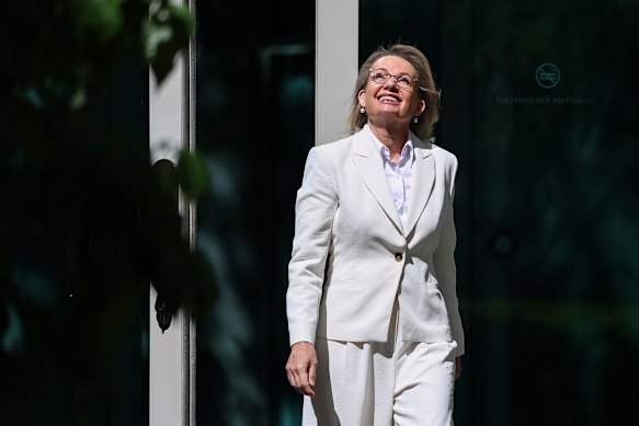 Sussan Ley arrives to address the media after she was ousted during a Liberal Party leadership spill this morning. 