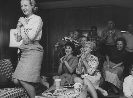 Frank Borman’s wife Sue (left), cheering on her husband’s return from space in 1965.